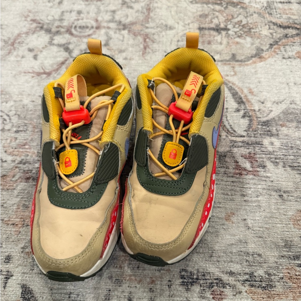 Nike Kids Sneakers in Green, Yellow, and Red